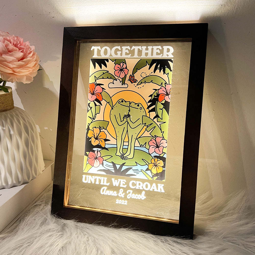 50%OFF⭐️Personalized Frog Illustration LED Light Together Until We Croak Style 4-Claire Custom