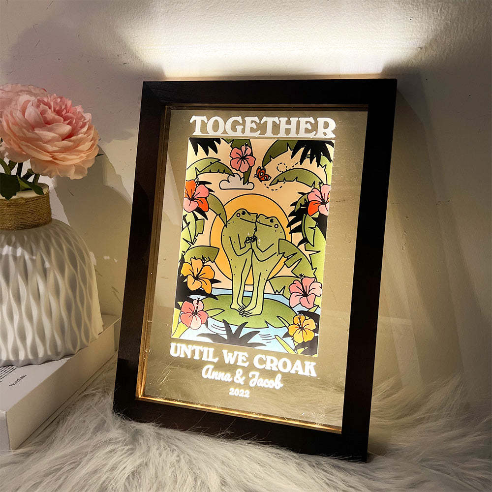 50%OFF⭐️Personalized Frog Illustration LED Light Together Until We Croak Style 4-Claire Custom
