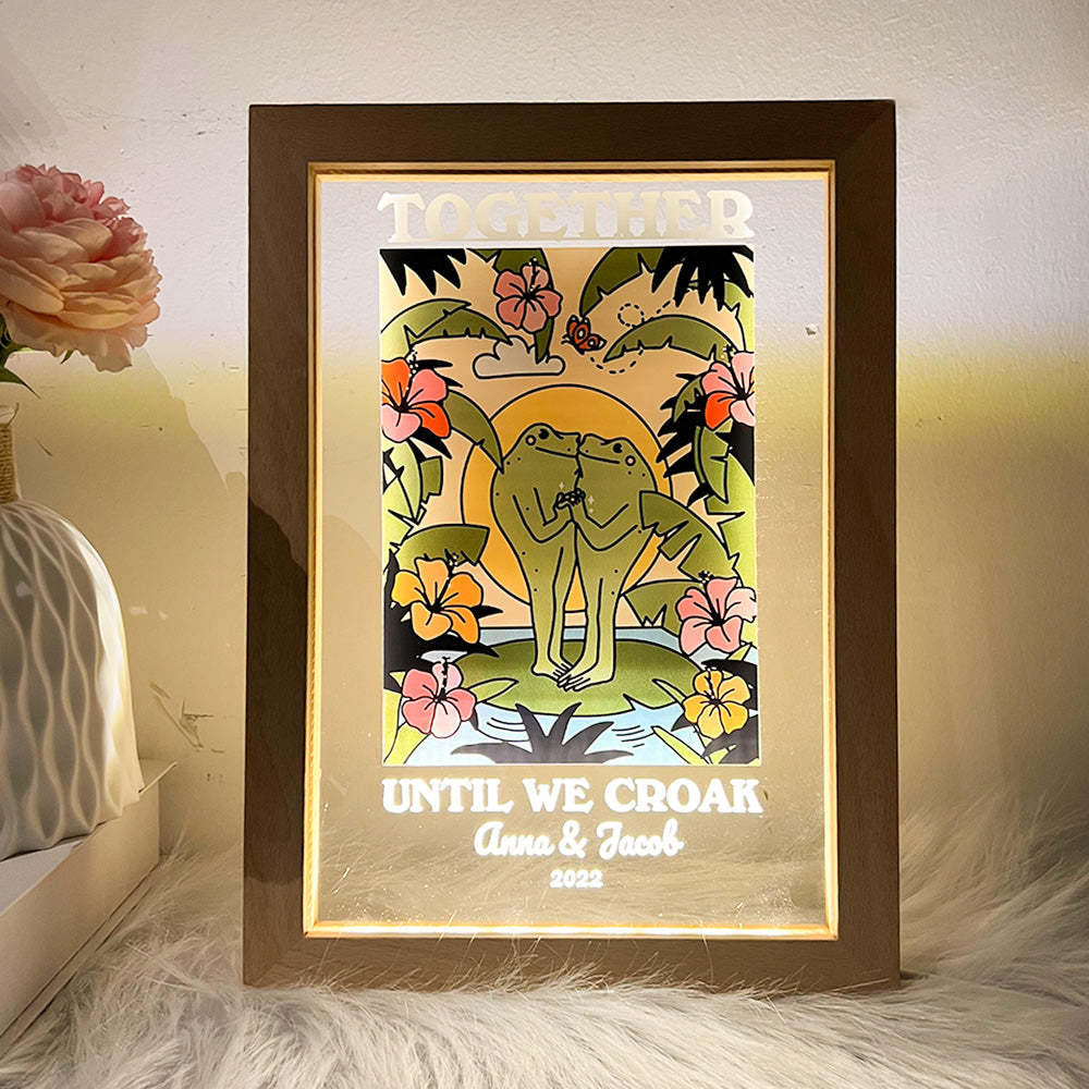 50%OFF⭐️Personalized Frog Illustration LED Light Together Until We Croak Style 4-Claire Custom