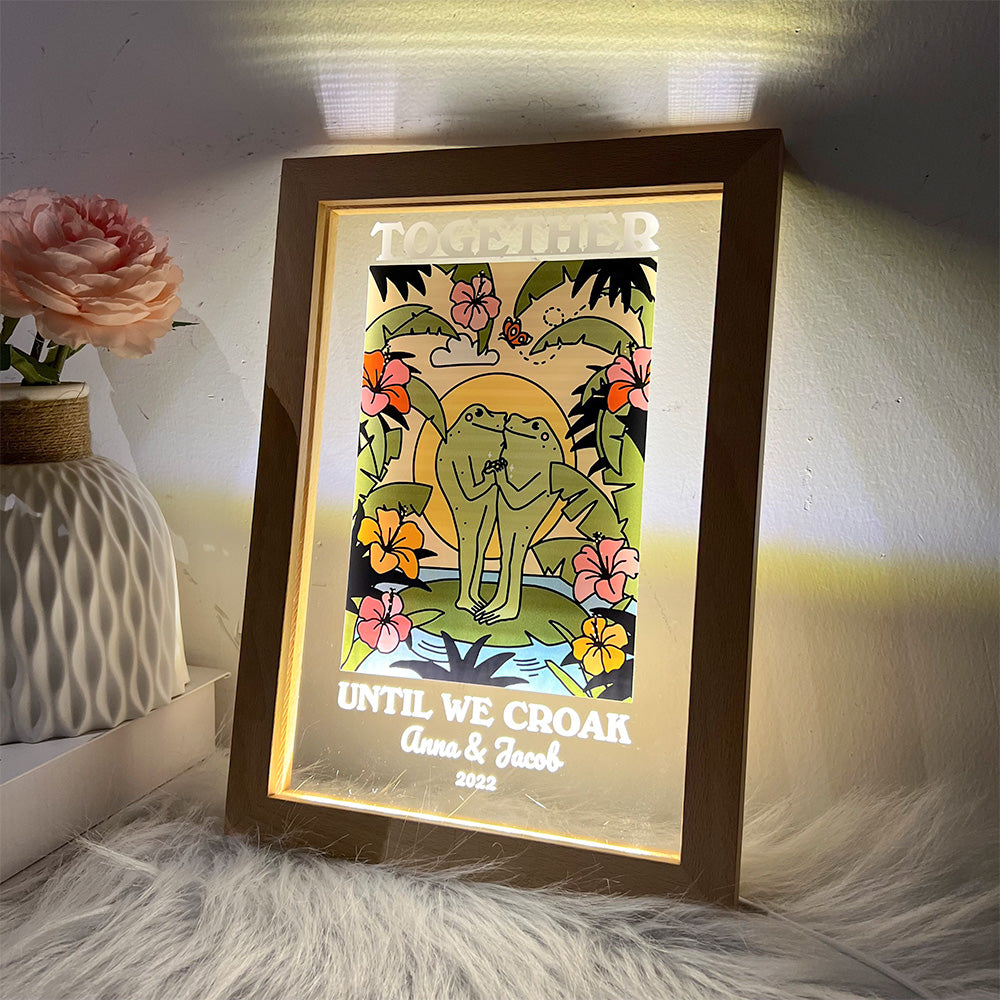 50%OFF⭐️Personalized Frog Illustration LED Light Together Until We Croak Style 4-Claire Custom