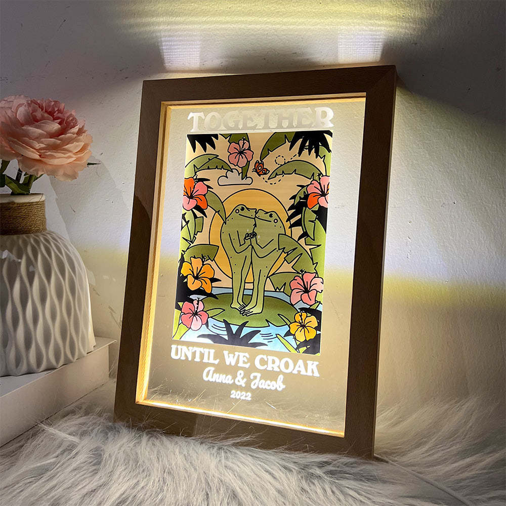 50%OFF⭐️Personalized Frog Illustration LED Light Together Until We Croak Style 4-Claire Custom