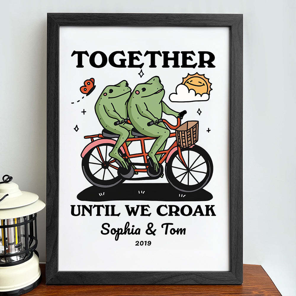 50%OFF⭐️Personalized Frog Illustration Print Frame Together Until We Croak Style 2-Claire Custom