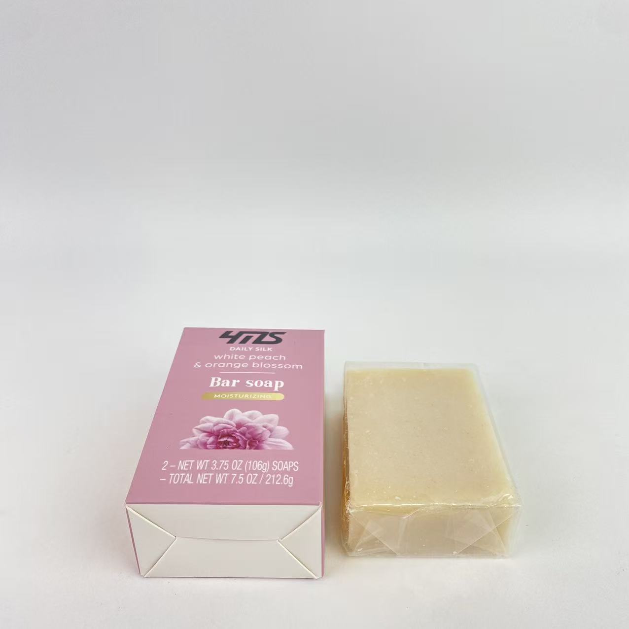 YMS Silk Moisturizing Body Soap Bar, White Peach & Orange Blossom Scent, 3.75 oz – Nourishing and Hydrating for Soft, Smooth Skin