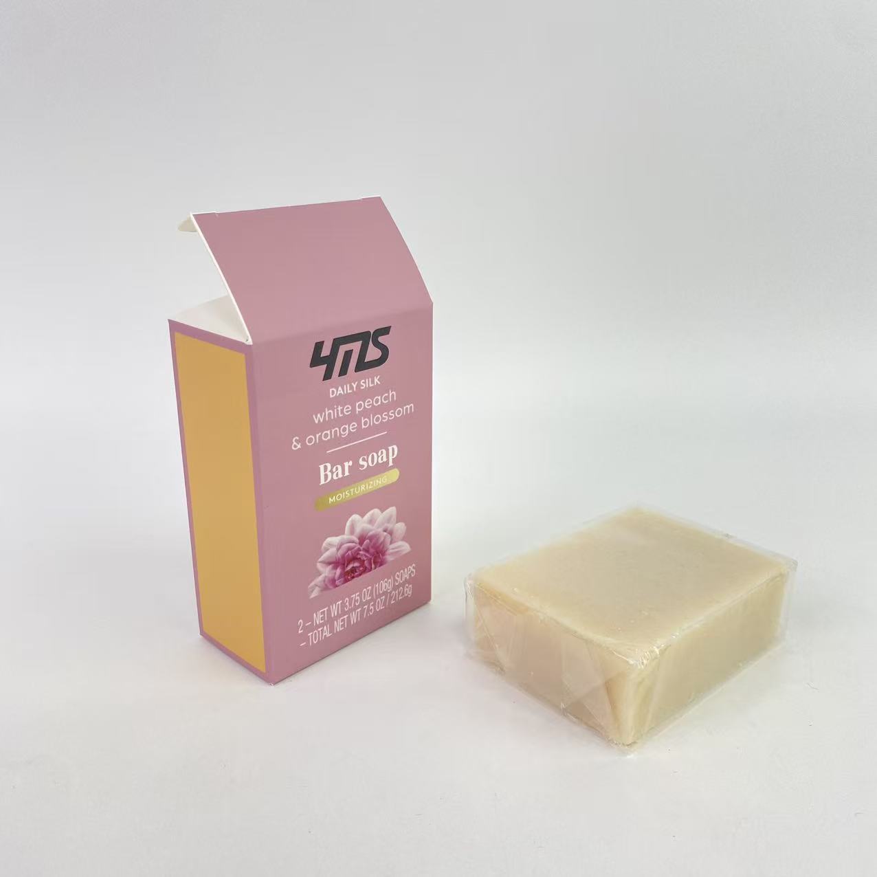 YMS Silk Moisturizing Body Soap Bar, White Peach & Orange Blossom Scent, 3.75 oz – Nourishing and Hydrating for Soft, Smooth Skin