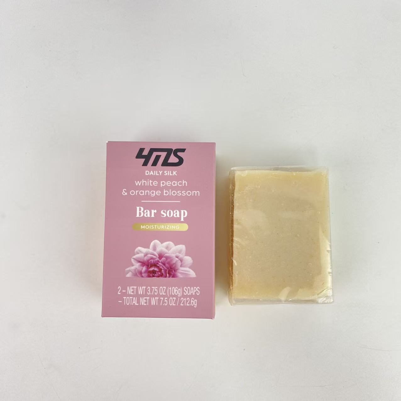 YMS Silk Moisturizing Body Soap Bar, White Peach & Orange Blossom Scent, 3.75 oz – Nourishing and Hydrating for Soft, Smooth Skin
