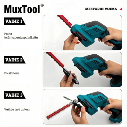 2‑in‑1 langaton ruohon- ja pensasleikkuri, 2 akkua – kevyt ja kompakti puutarhaleikkuri