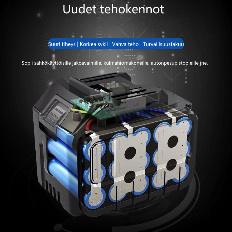 Litiumparistolla varustettu 21 V:n 4,0 Ah:n sähkökäyttöinen oksasaha, sähkösaha, puutarhatyökalun litiumparisto