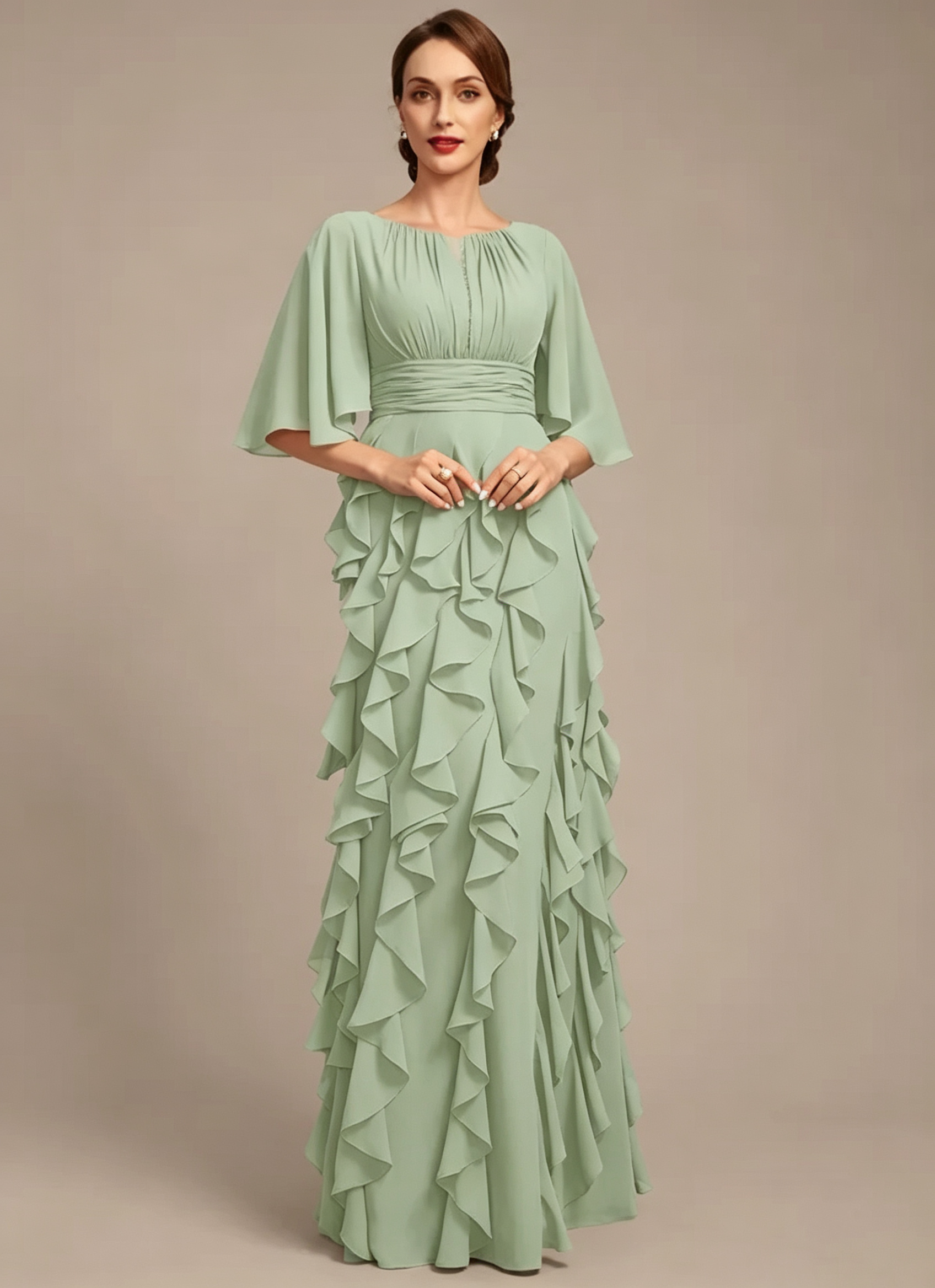 A-Line Sequins Chiffon Mother of the Bride Dress