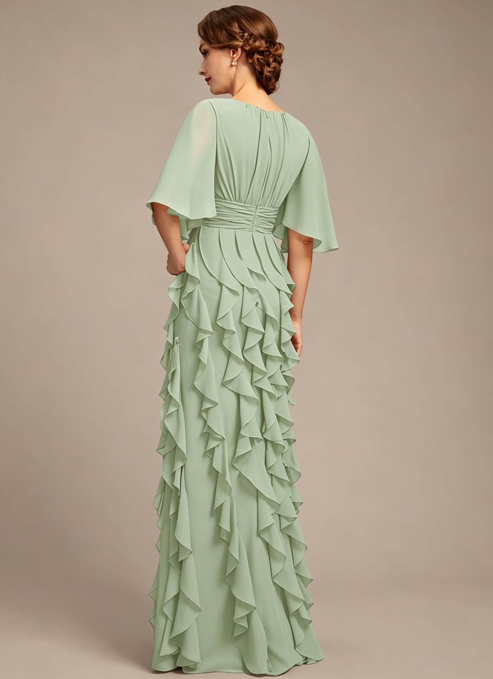 A-Line Sequins Chiffon Mother of the Bride Dress