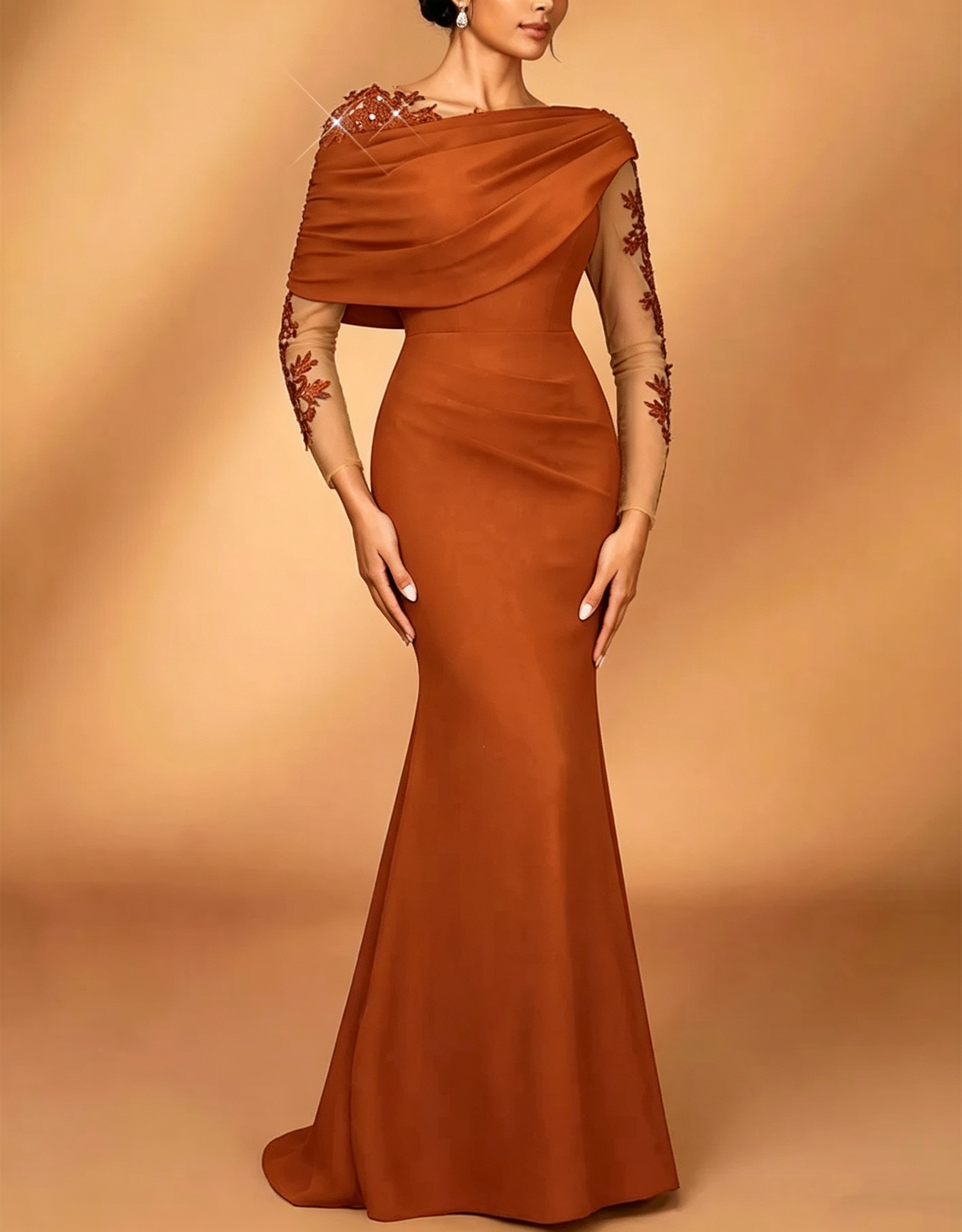 Deep Purple Asymmetric Draped Maxi Dress