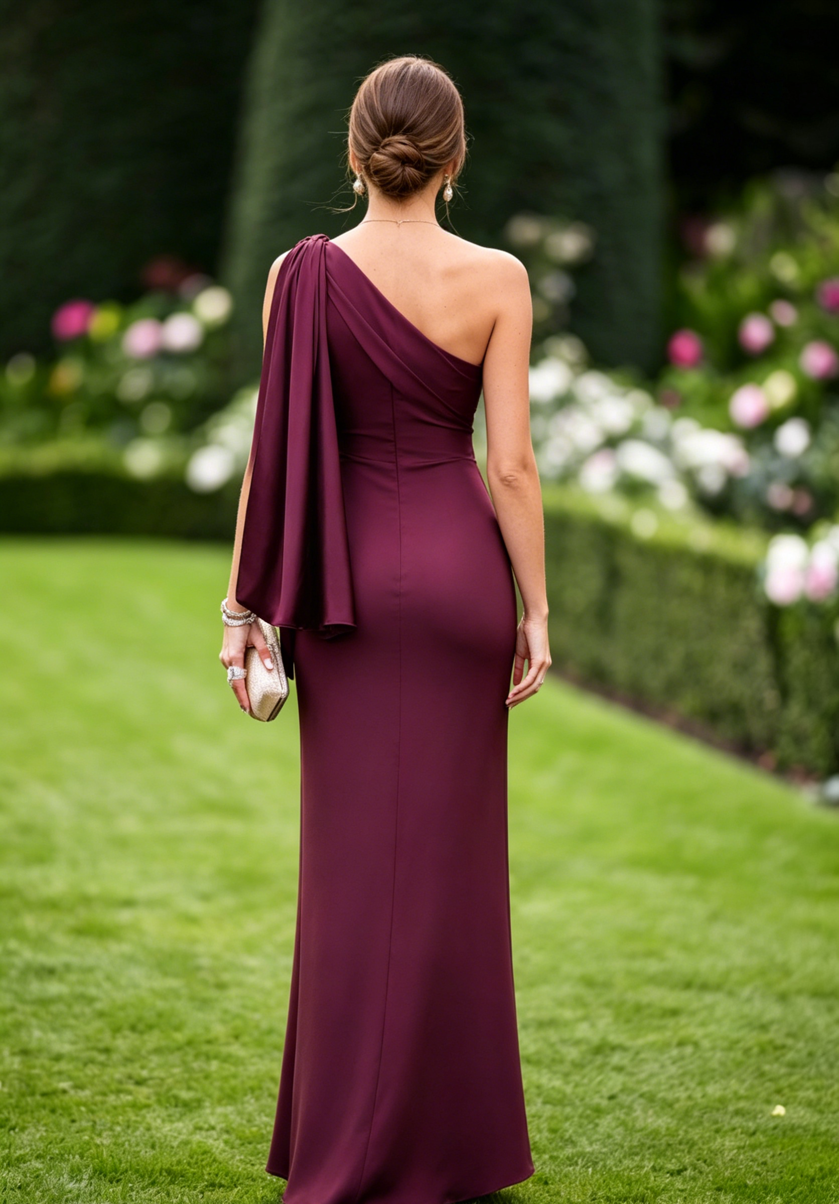 Wedding Guest Dress Fuchsia One Shoulder Sleeveless Maxi Dress