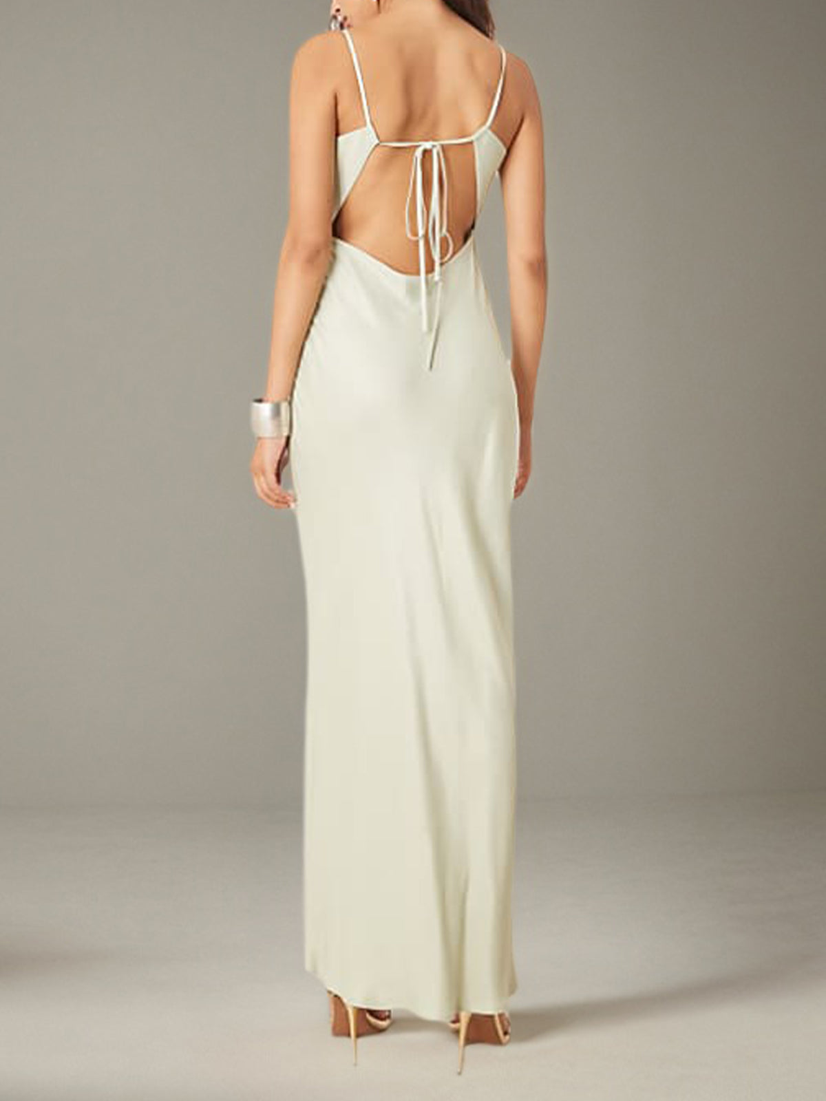 Sheath/Column Chiffon Spaghetti Straps Sleeveless Floor Length Dresses