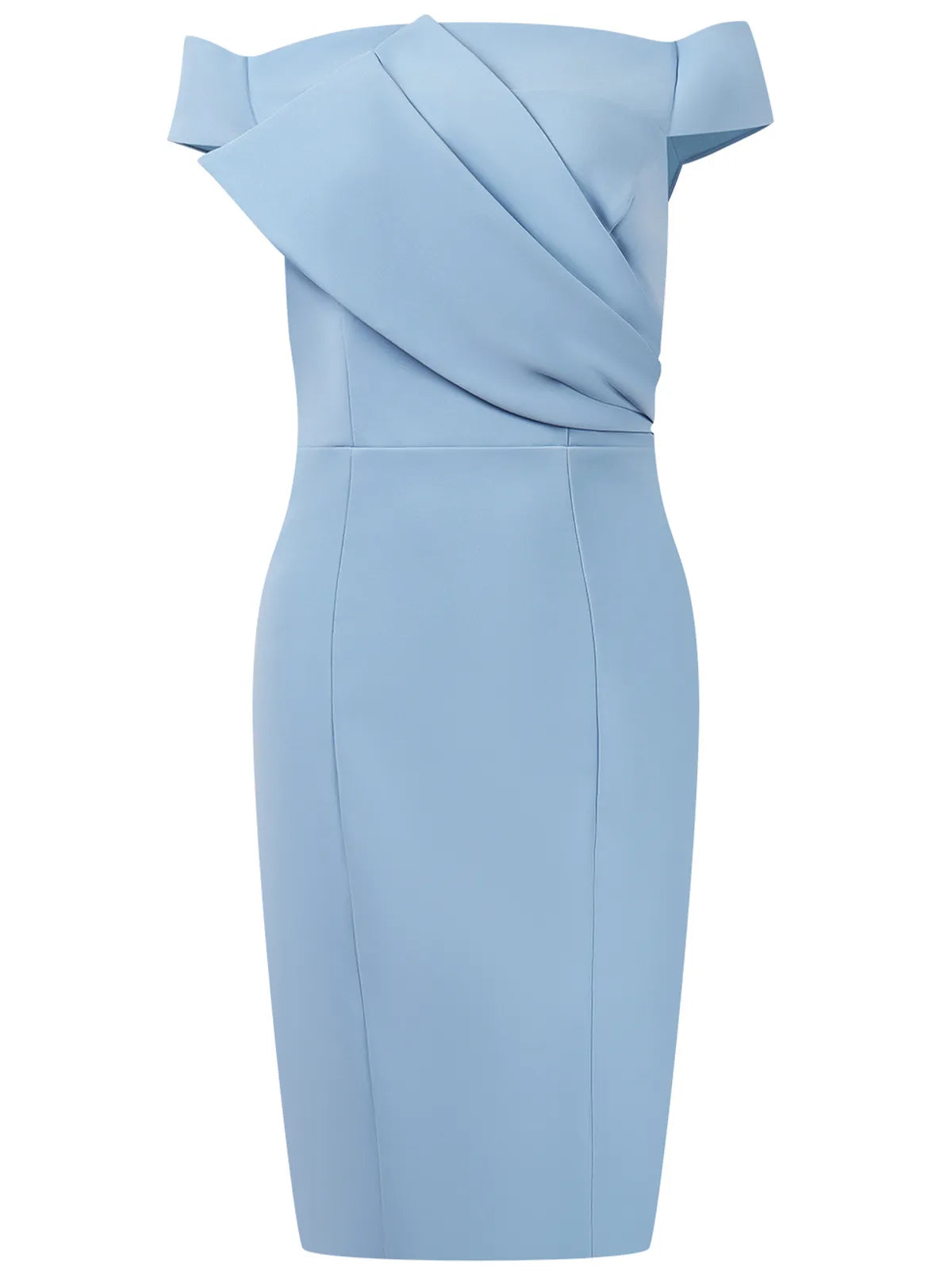 Blue Ruched Off The Shoulder Sheath Mini Homecoming Dress