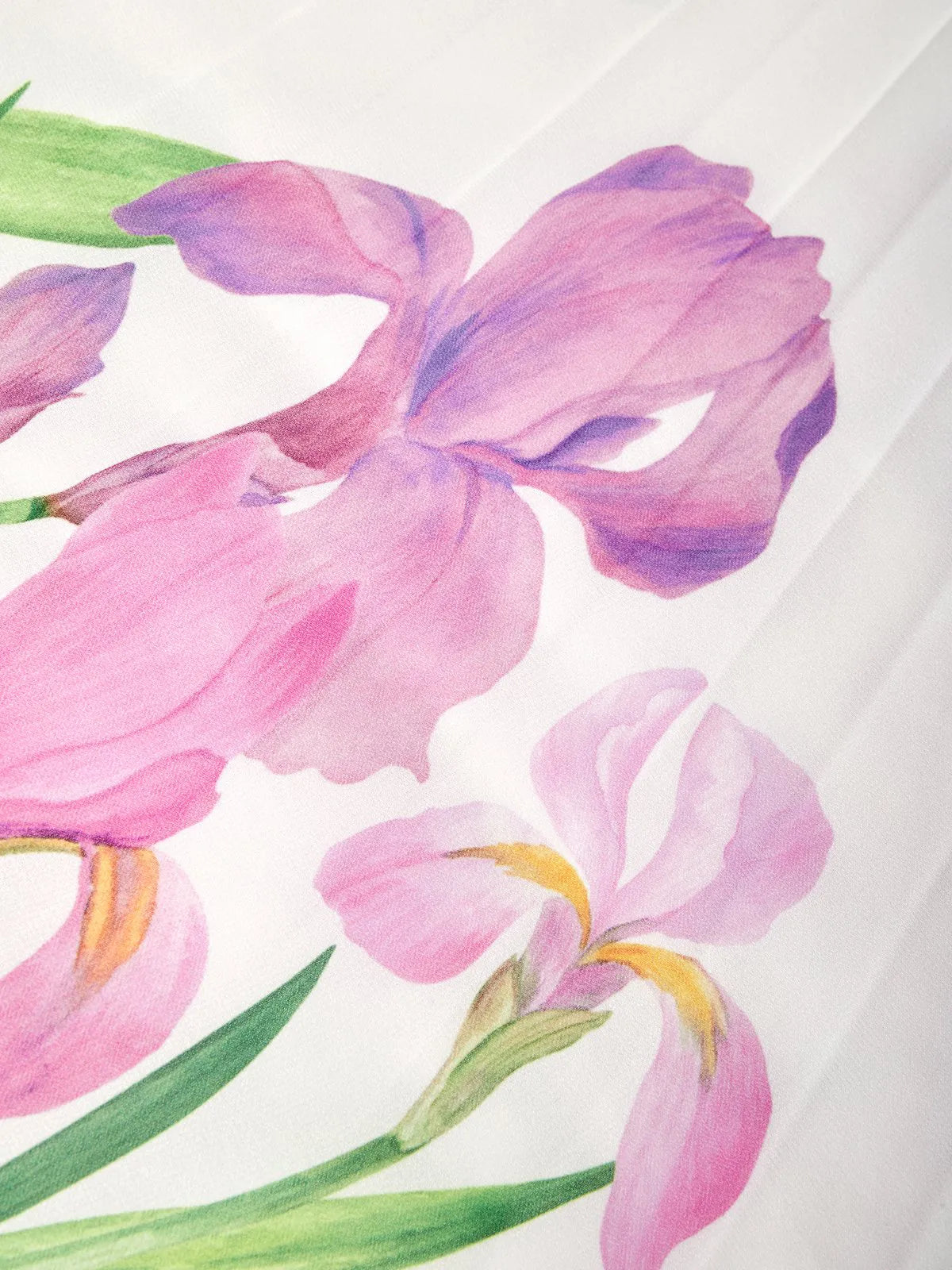 White Pleated Floral Chiffon Square Neck Sleeveless A-Line Maxi Dress