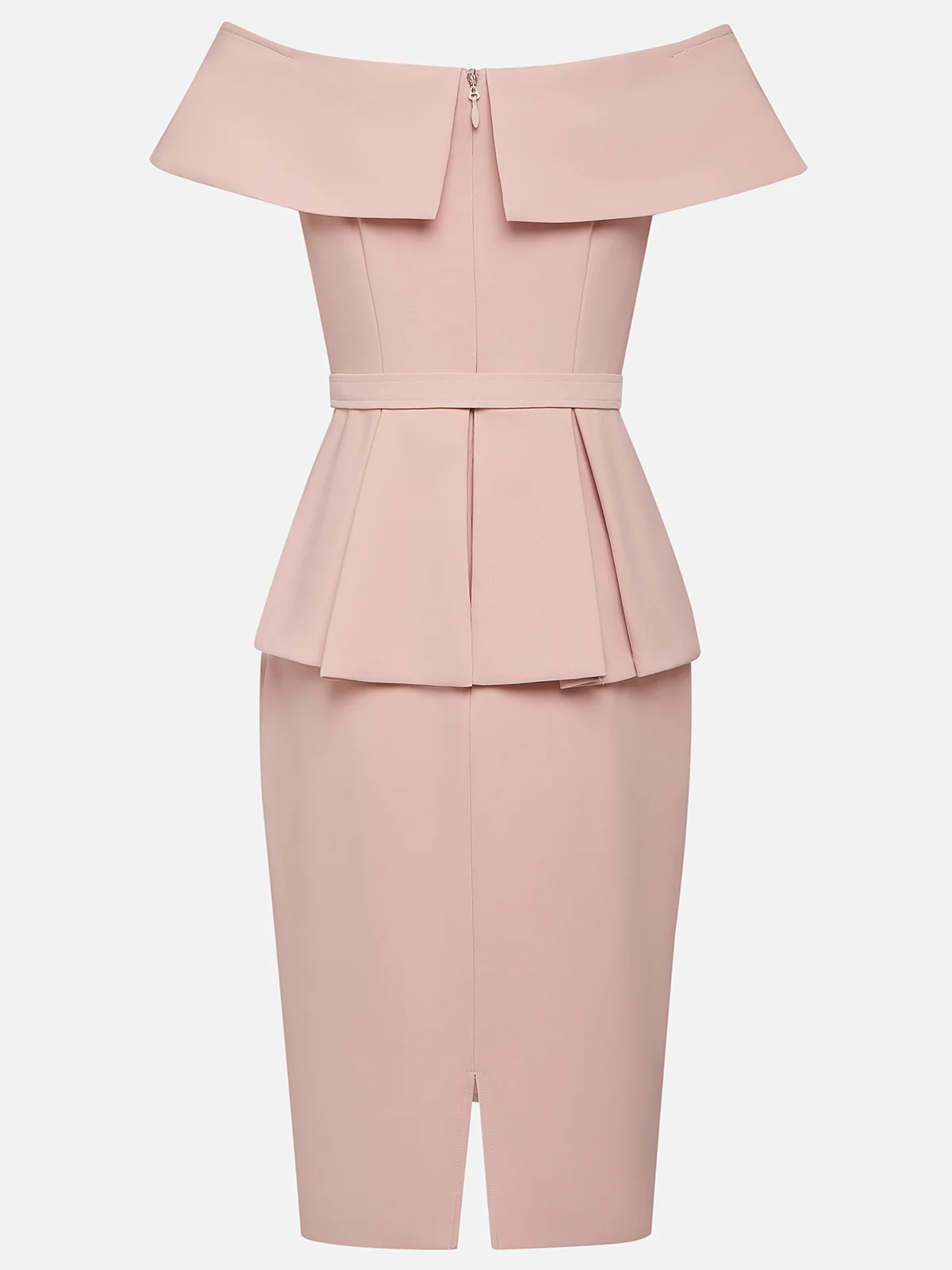 Pink 3D Floral V Neck Short Sleeve Sheath Midi Dress