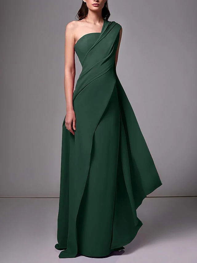 Sophisticated One-Shoulder Drape Evening Gown