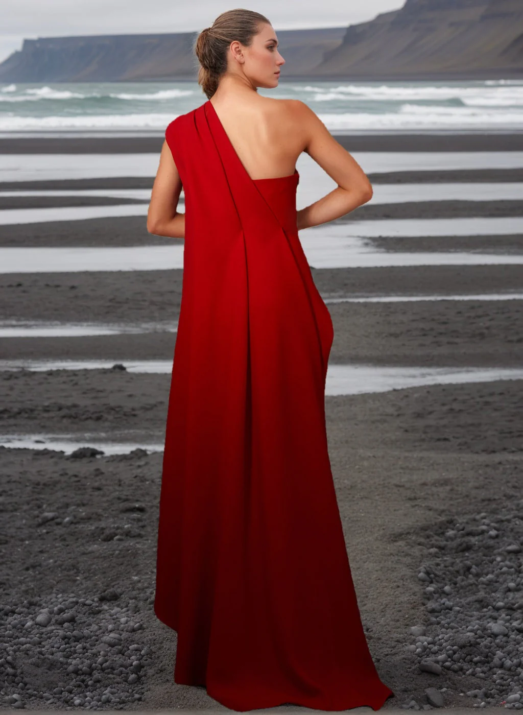 Sophisticated One-Shoulder Drape Evening Gown