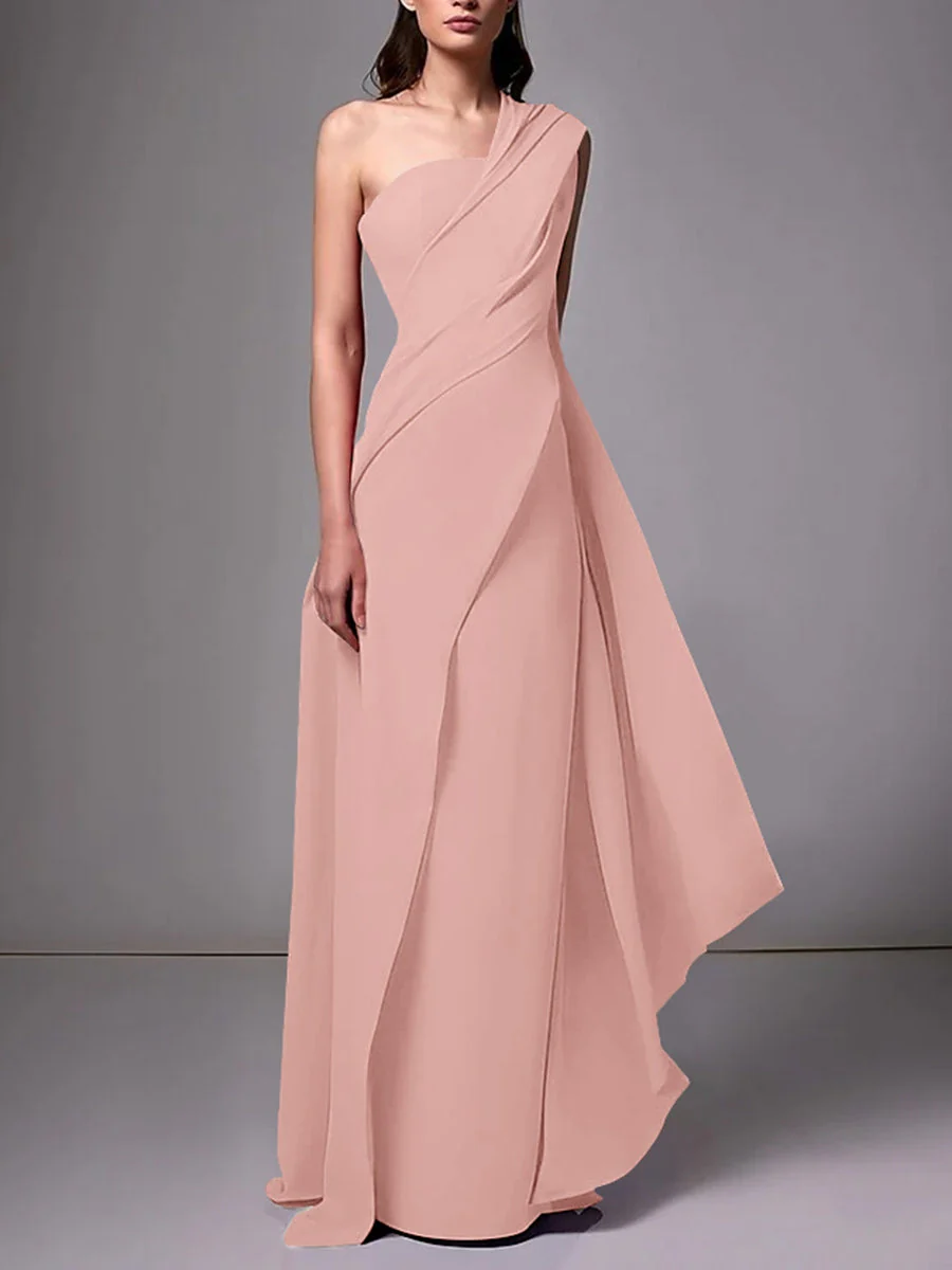 Sophisticated One-Shoulder Drape Evening Gown