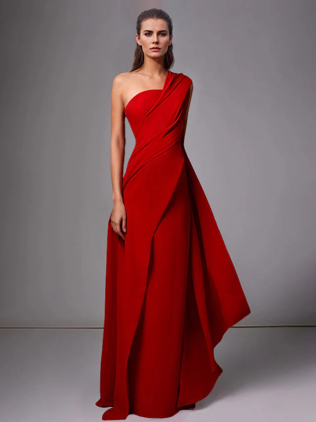 Sophisticated One-Shoulder Drape Evening Gown