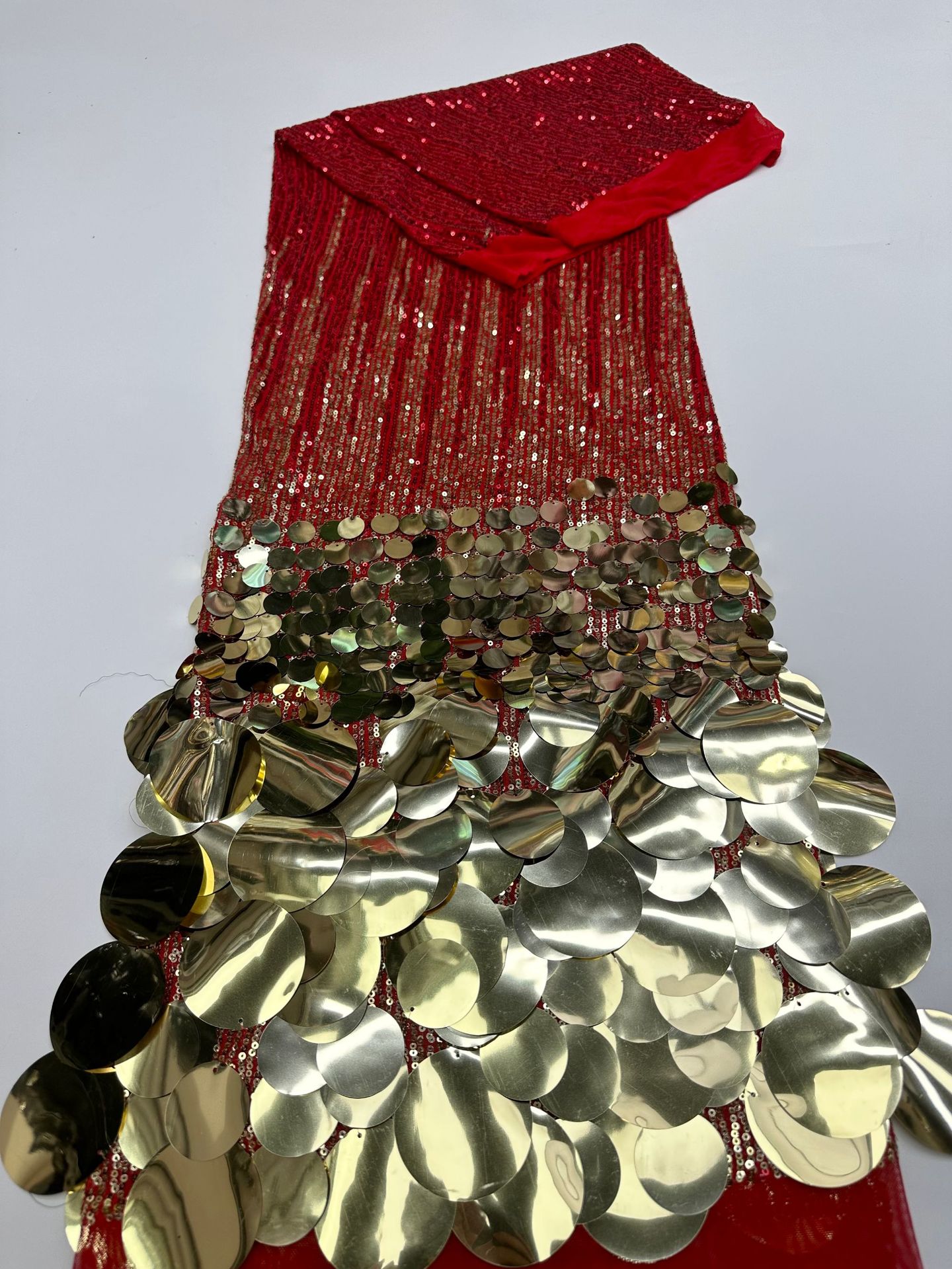 Mock Neck Long Sleeve Sequin Gradient Midi Dress
