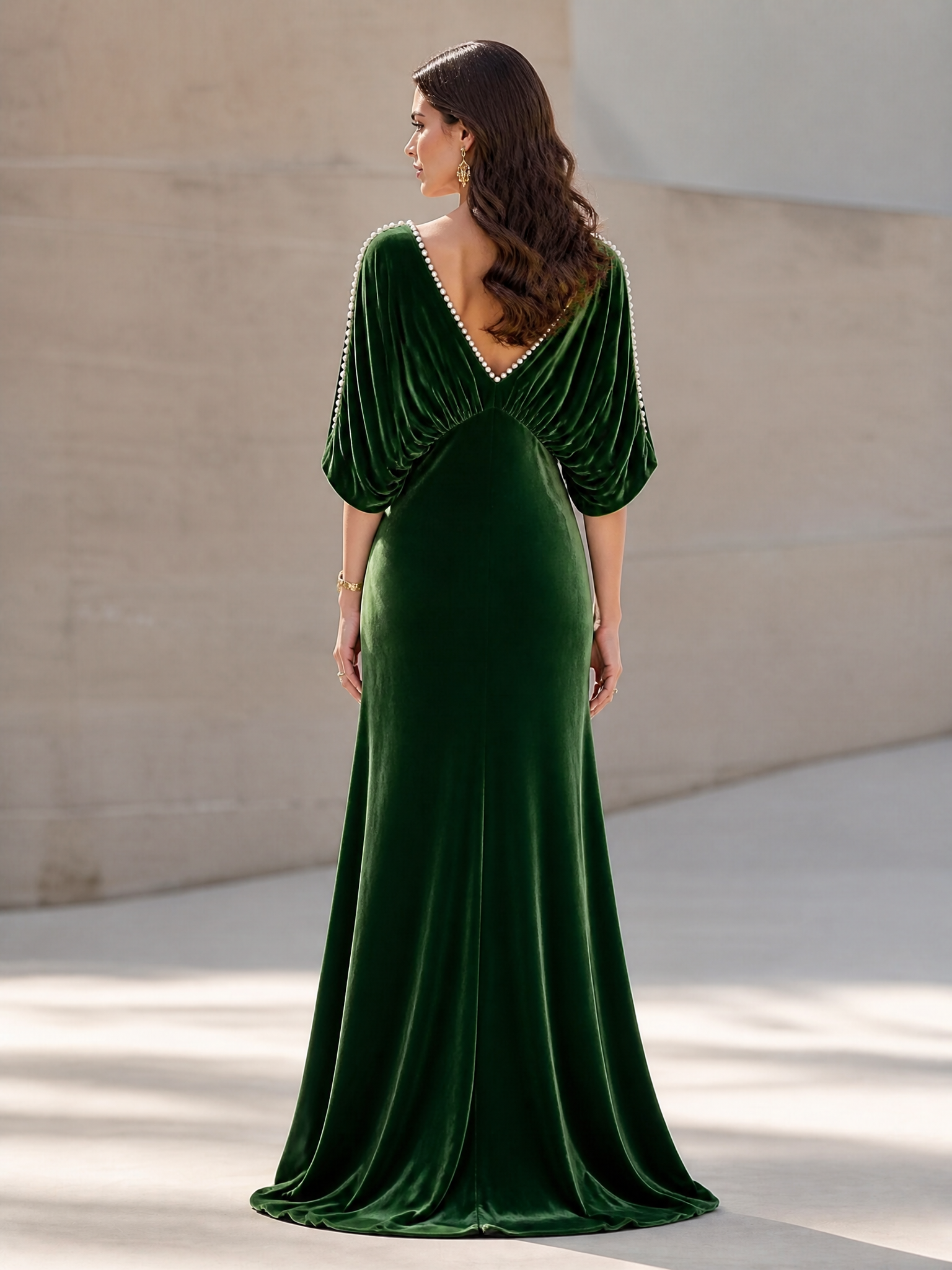 Embellished Illusion Bodice Satin Evening Gown   