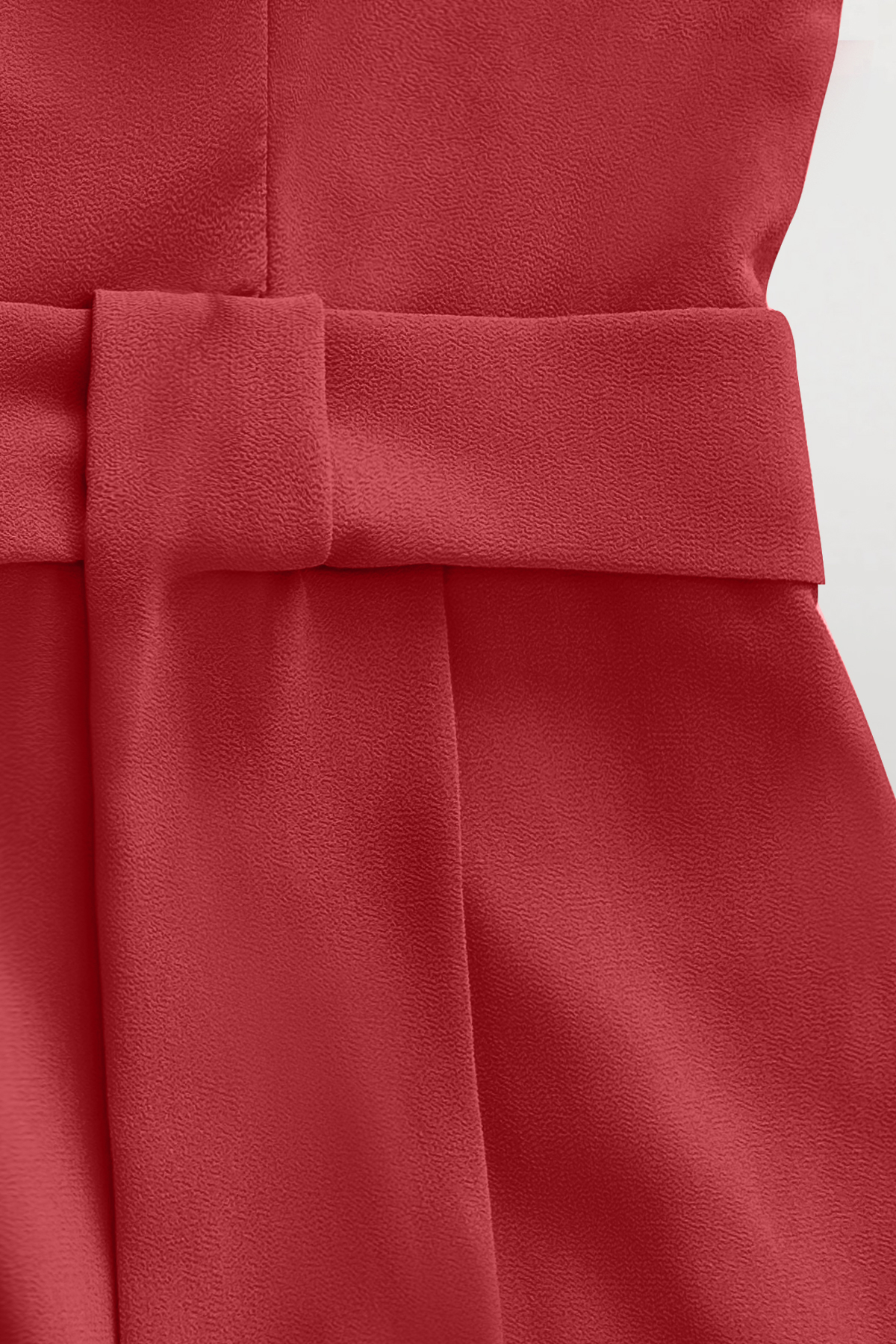 Work Dress Red Asymmetrical Hem Crew Neck Sleeveless Midi Dress