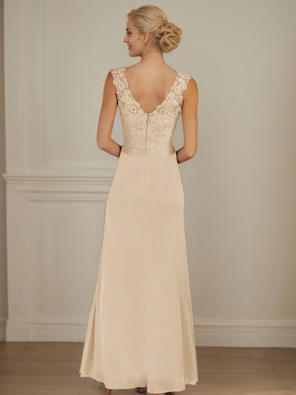 Champagne A-Line Sweetheart Neckline Pleated Mesh Dress