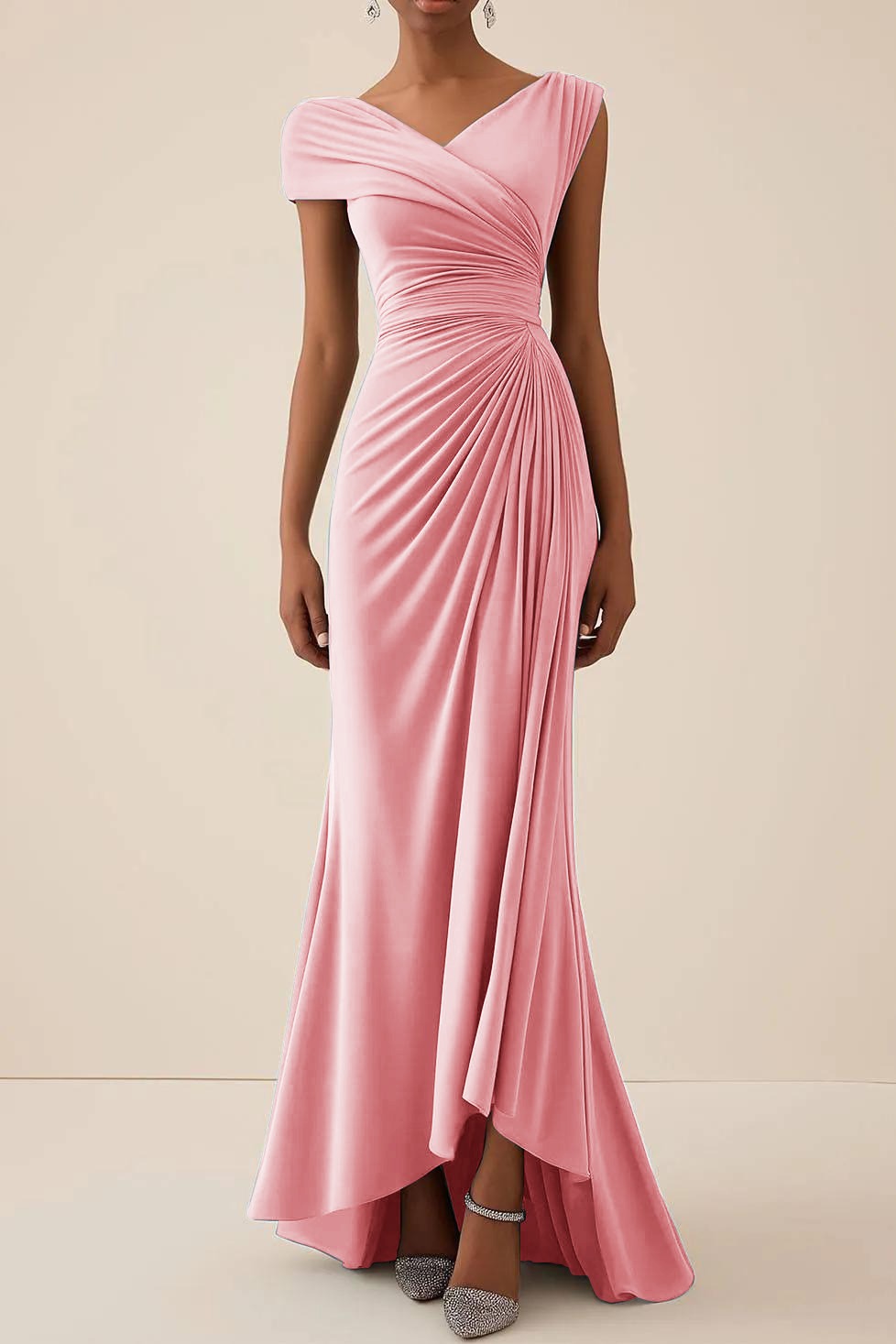 Wedding Guest Dresses Light Blue Pleated Maxi Mother of Bride Dresses