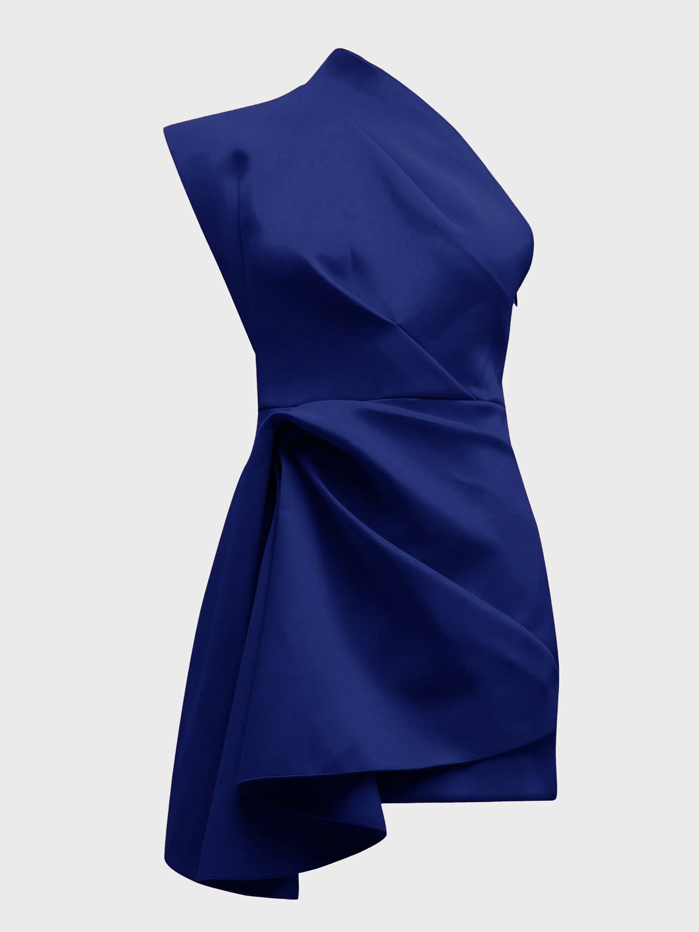 Purplish blue Ruched One Shoulder Sleeveless A-line Mini Homecoming Dress
