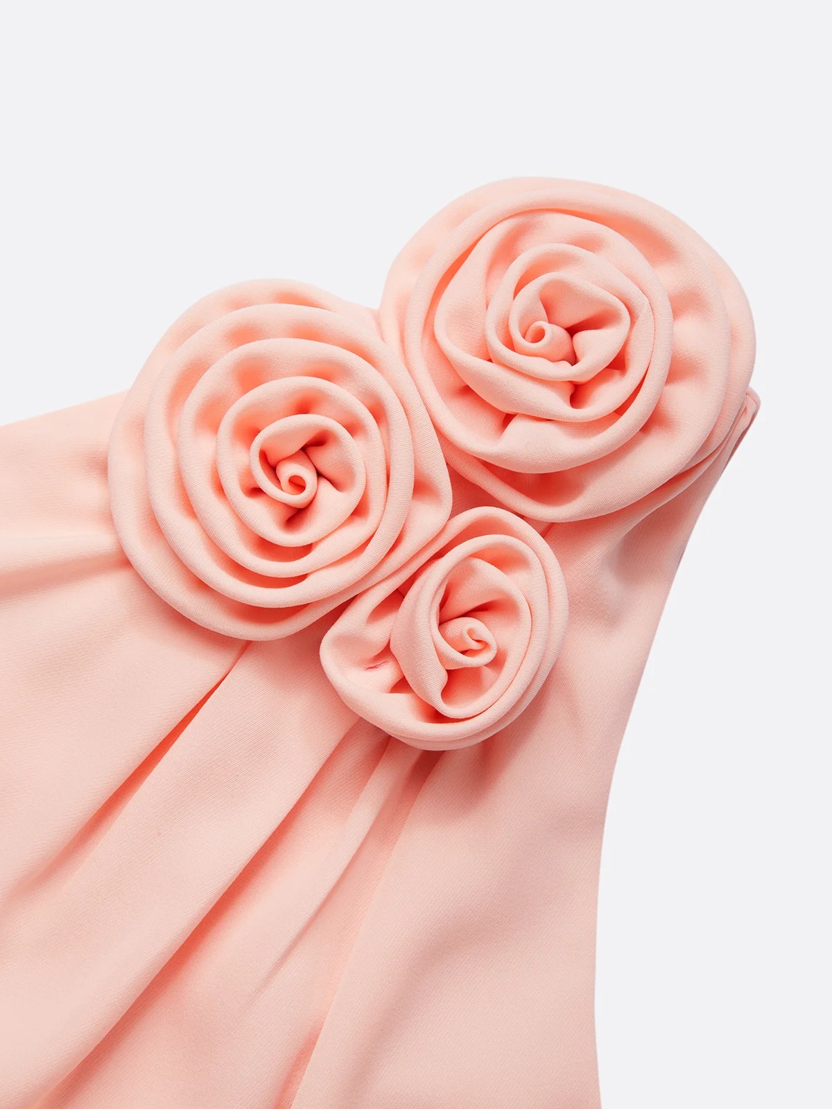 Pink 3D Floral Lace Classic One Shoulder Sleeveless Mermaid Gown Dress