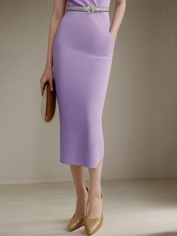 Semi-Formal Dress Purple Boat Neck Sleeveless Pockets Fomal Dresses