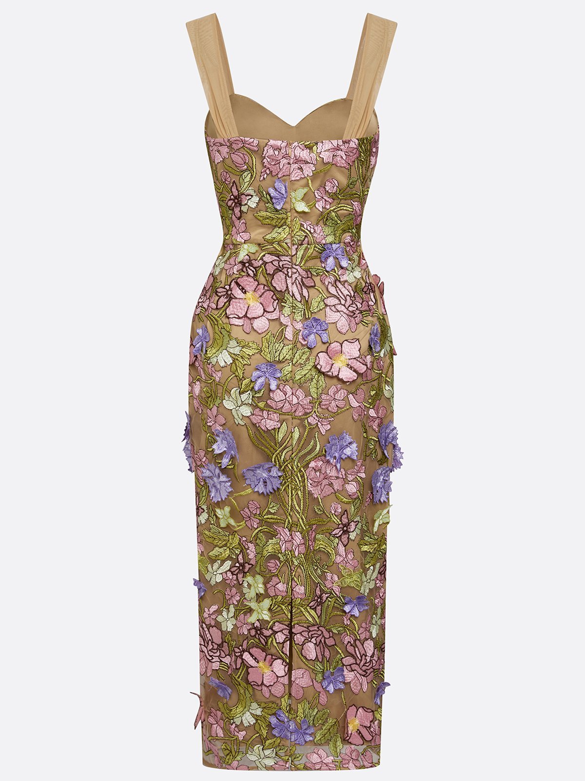 Sleeveless Sweetheart 3D Floral Applique Long Evening Dress