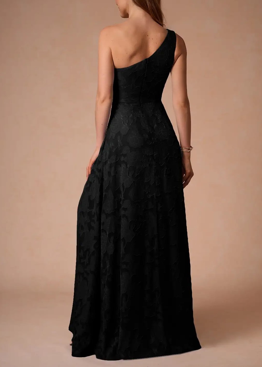Black One Shoulder Maxi Dress