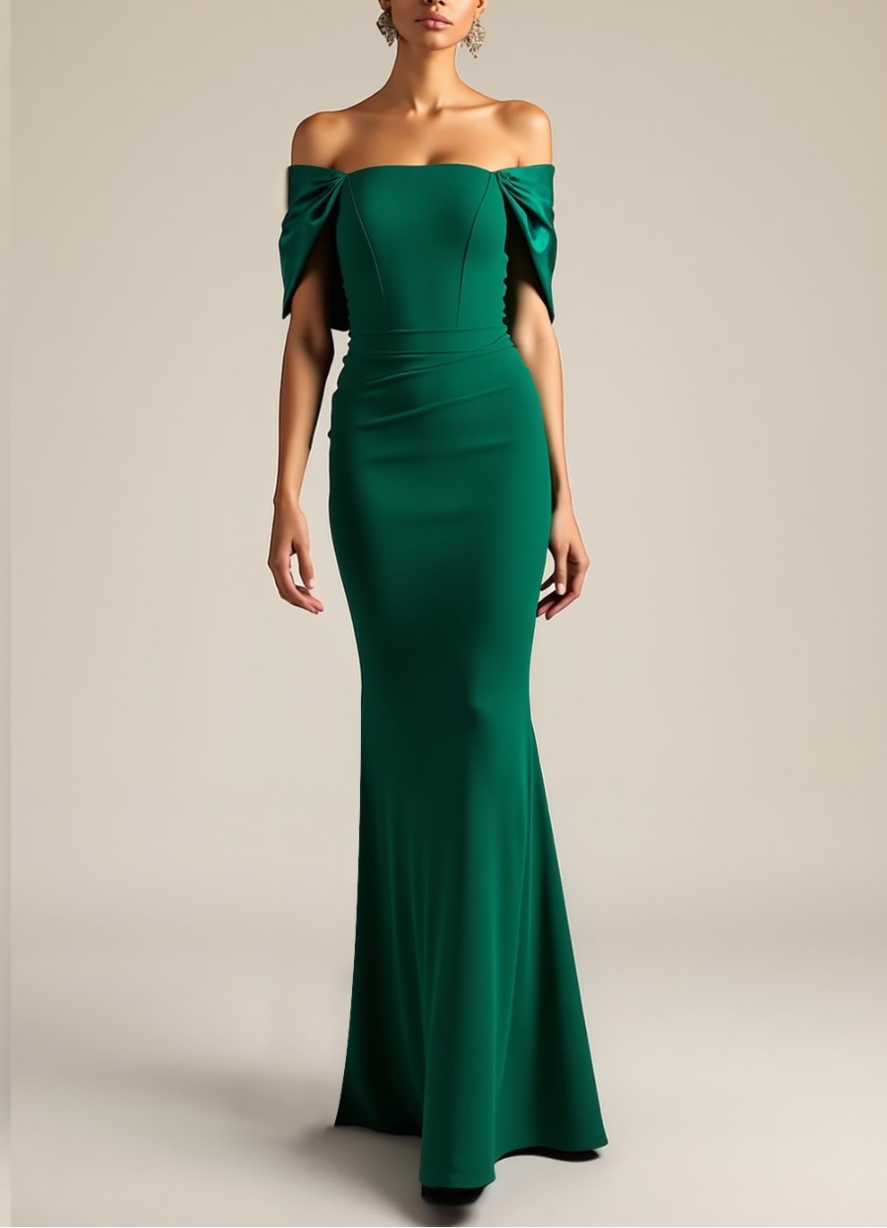 Emerald Green Mermaid Long Formal Dress with Bow