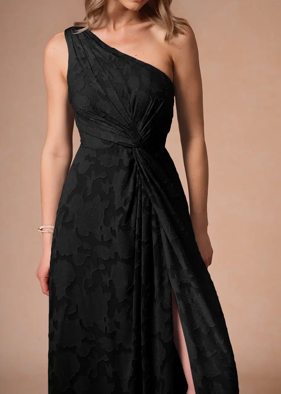 Black One Shoulder Maxi Dress