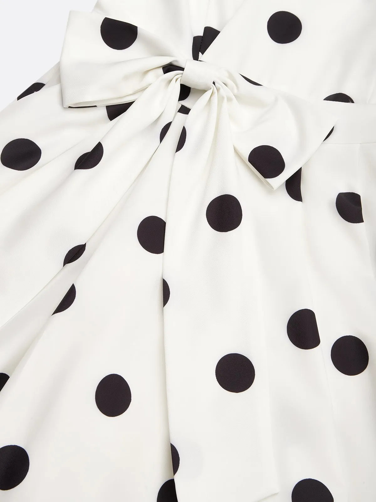 White Polka Dots V Neck Sleeveless A-Line Midi Dress