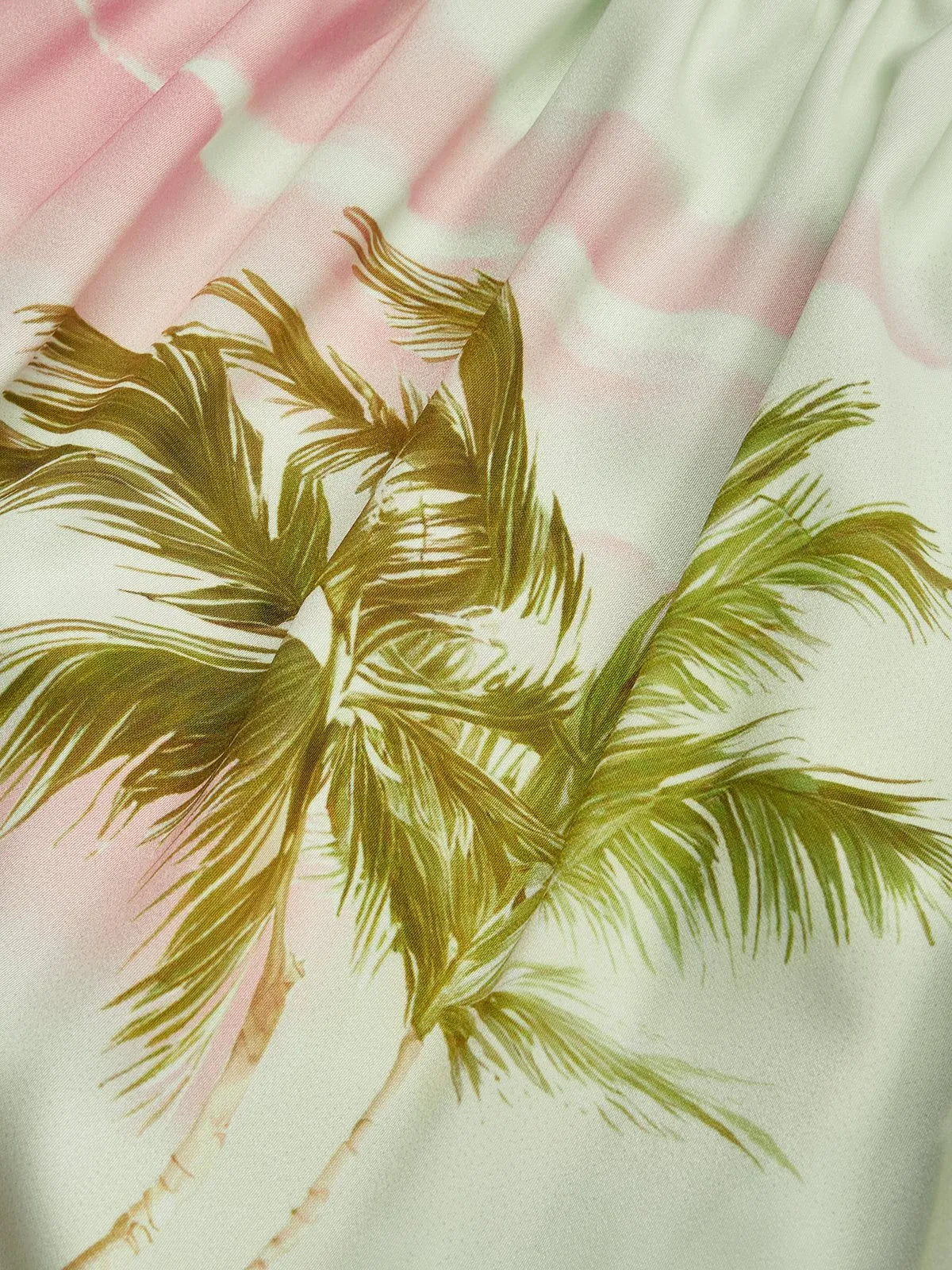 Green Floral Classic Crew Neck Sleeveless A-Line Gown Dress