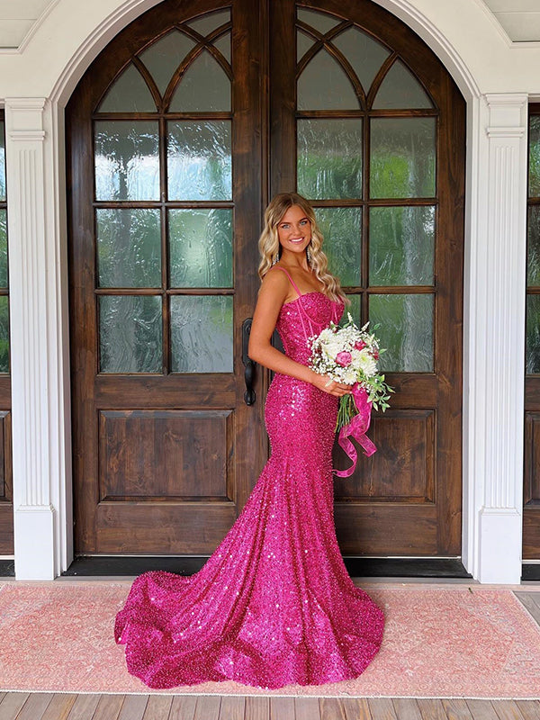 Light Blue Mermaid Spaghetti Straps Long Prom Dress with Beading