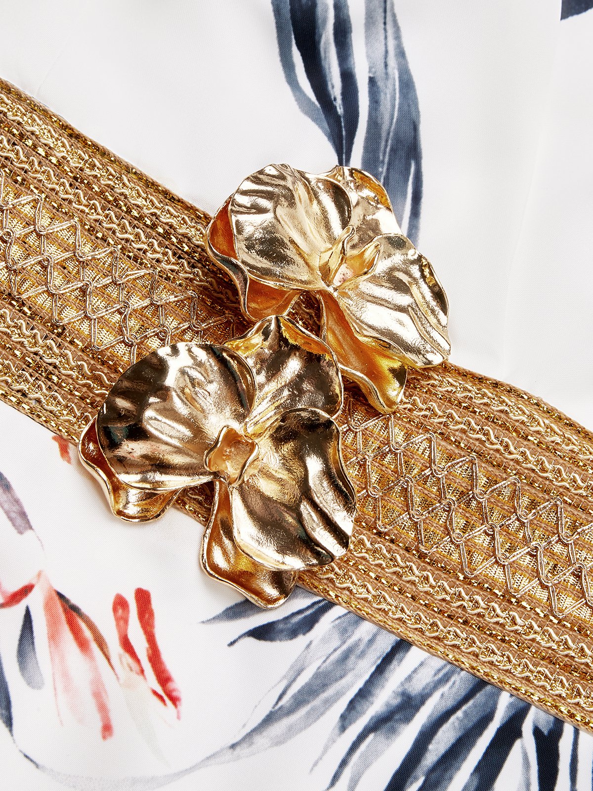 White Floral Satin V Neck Sleeveless A-Line Maxi Dress