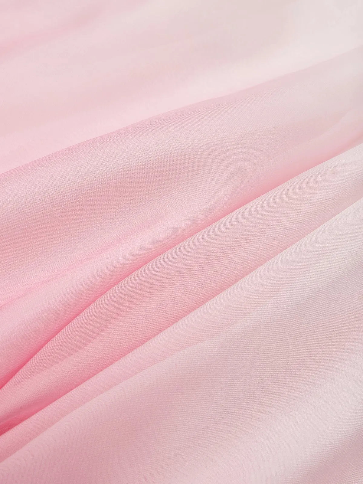 Pink Chiffon Halter Ombre Pearl Cut Out Sleeveless A-Line Mock Neck Maxi Dress