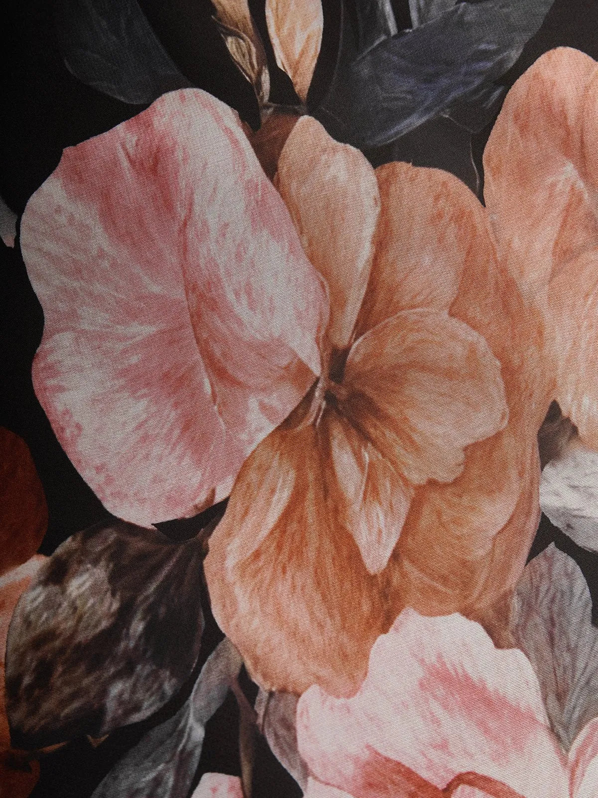 Black Floral Chiffon Strapless Sleeveless A-Line Midi Dress