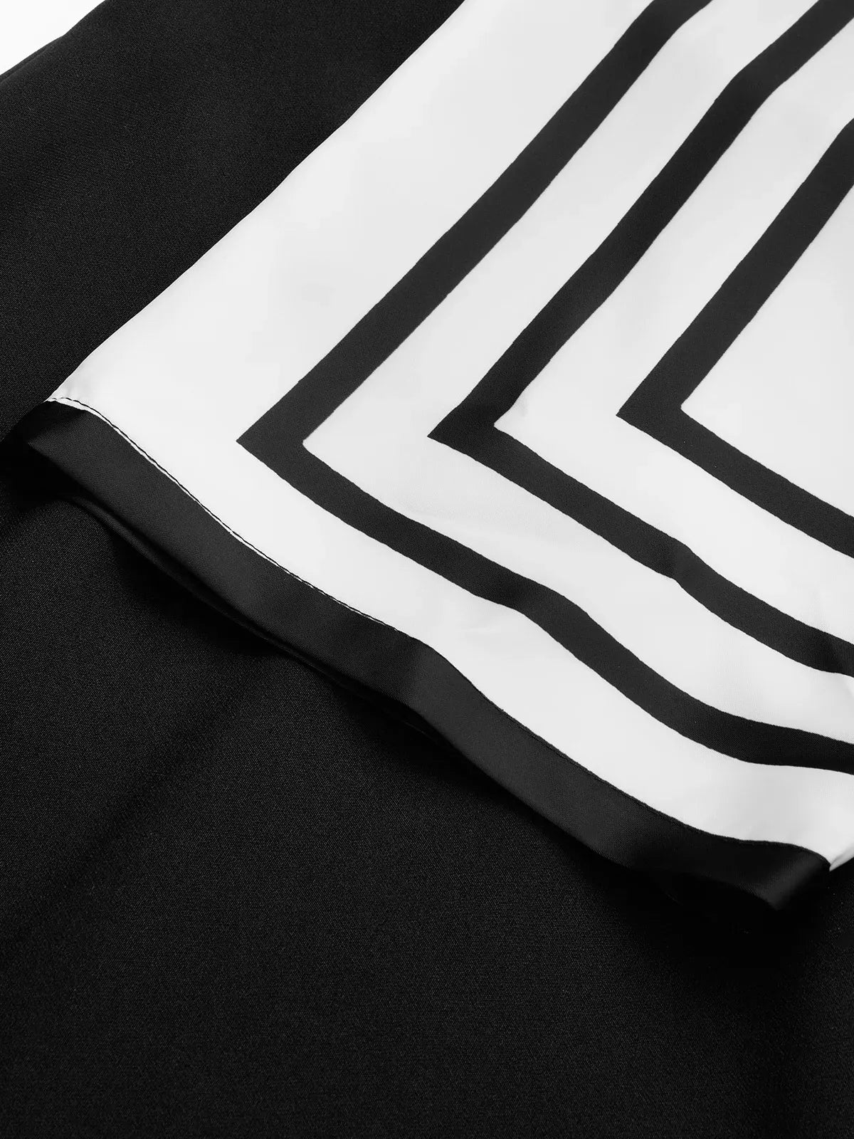 Black Striped Boat Neck Half Sleeve Sheath Midi Satin Dress