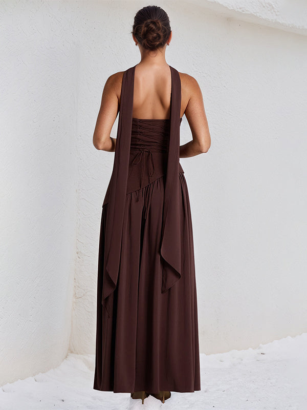 Elegant Mint Green Strapless Pleated Maxi Dress With Slit