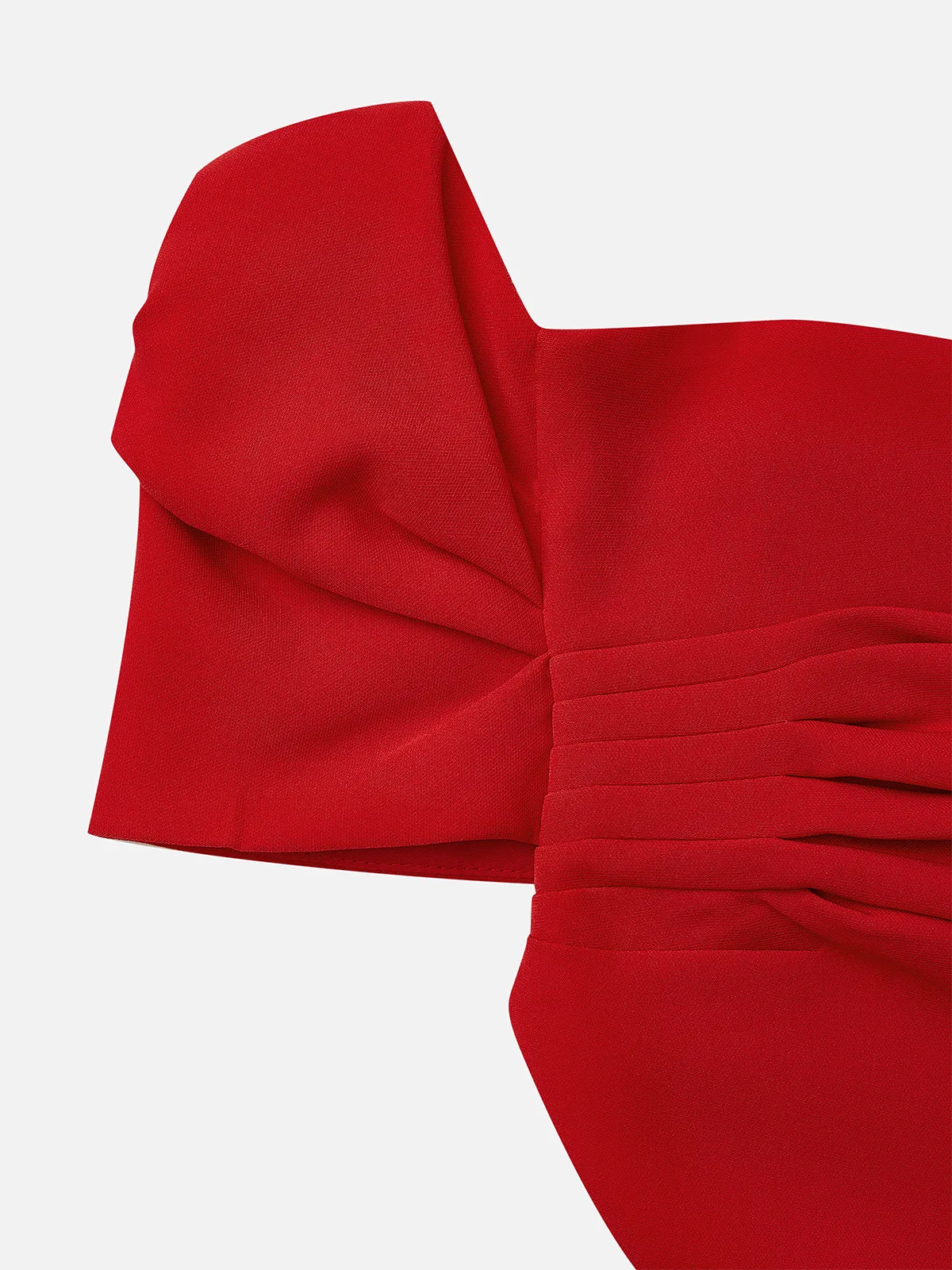 Red 3D Floral Off The Shoulder Mermaid Midi Dress