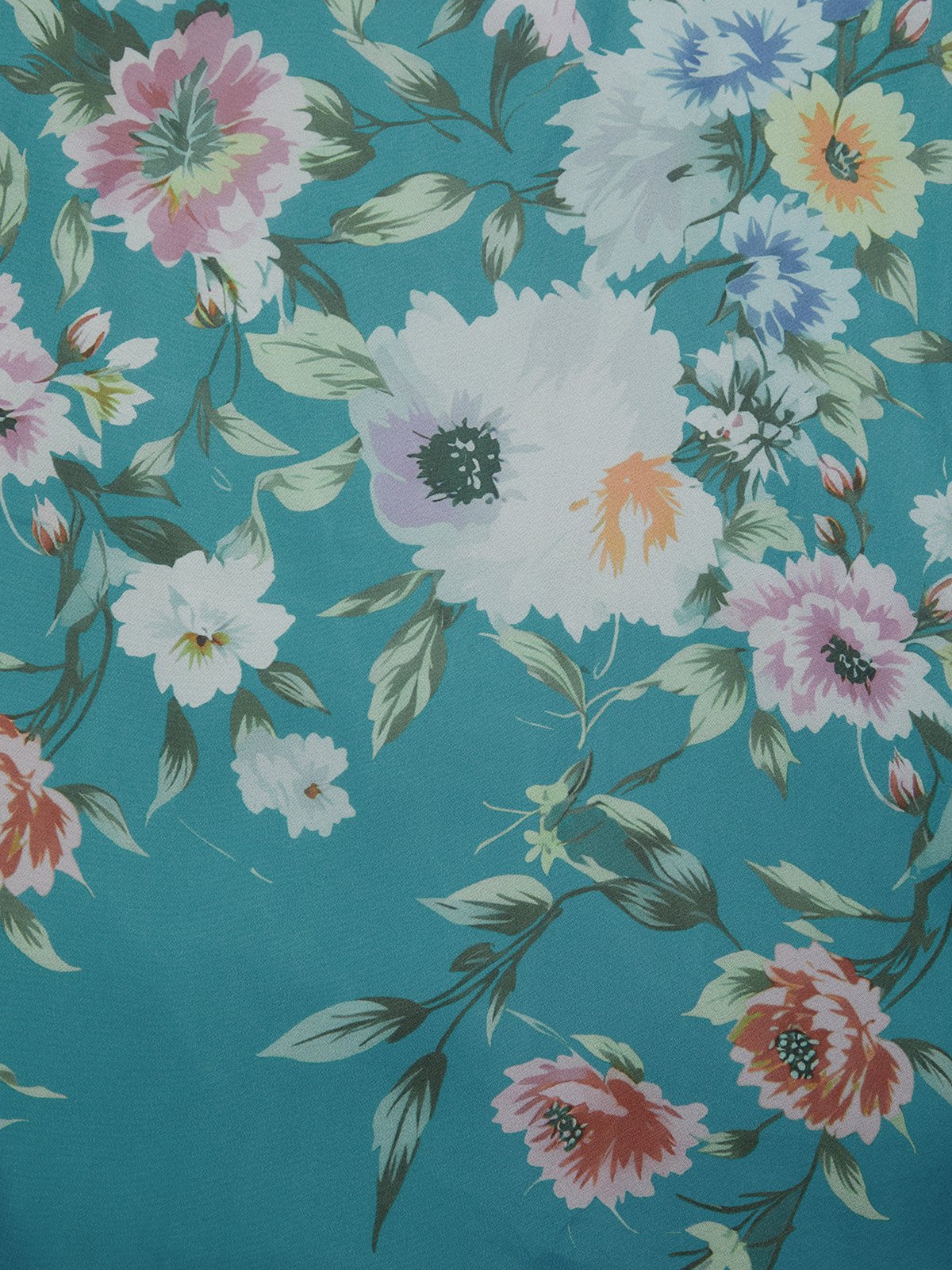 One-Shoulder Floral Print Pleated Midi Dress