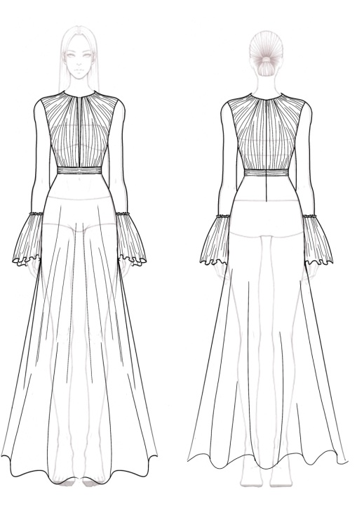 Party Formal Dress Purple Deep V-Neck Long Sleeve Ruffle Maxi Dress