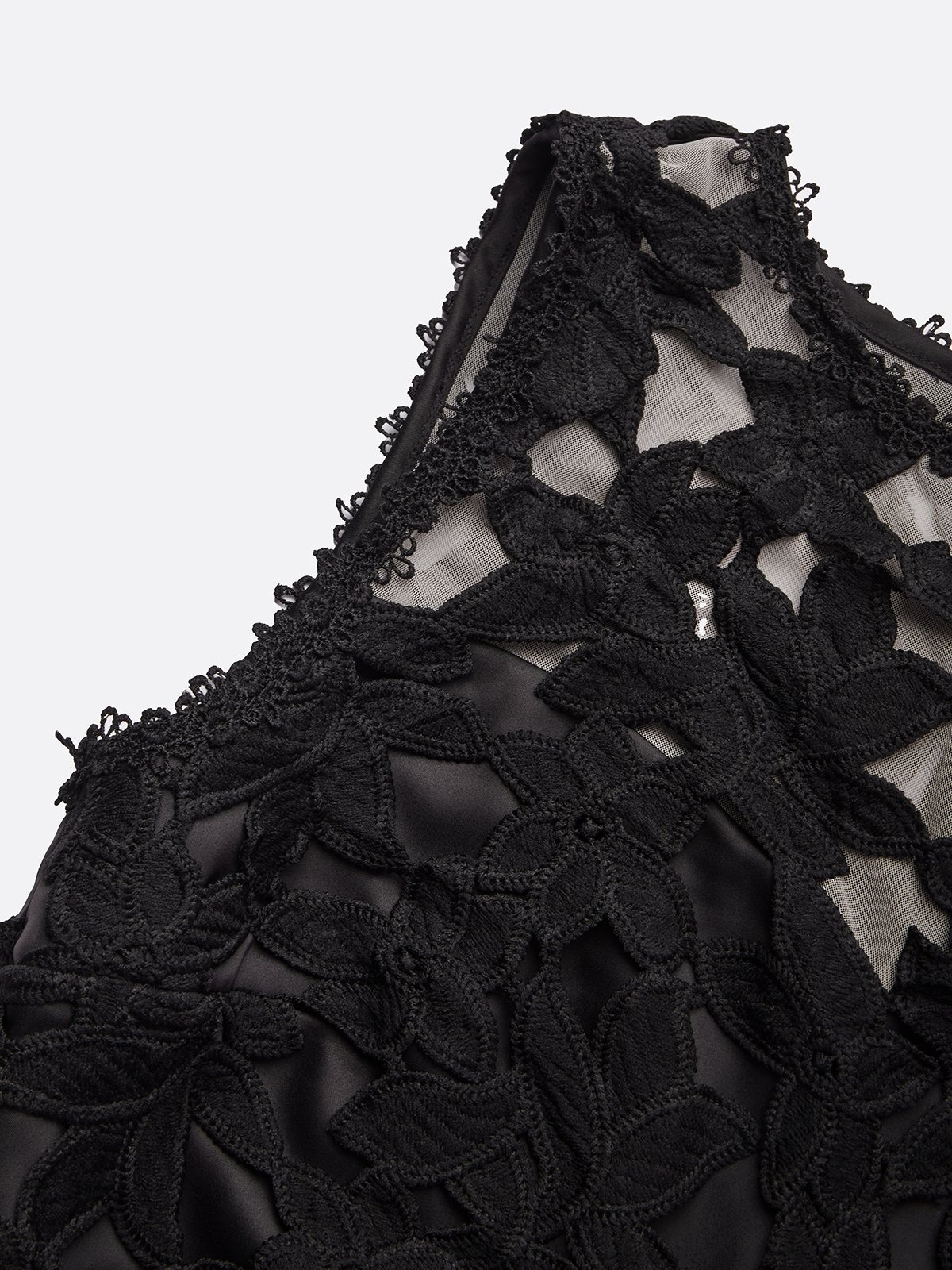 Black Lace Split Joint Classic Boat Neck Sleeveless Mermaid Gown Dress