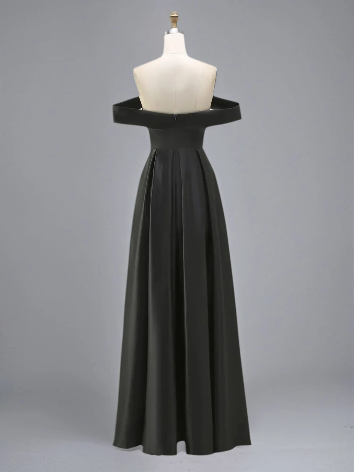 Formal Dress A Line Satin Off The Shoulder Slit Maxi Dress