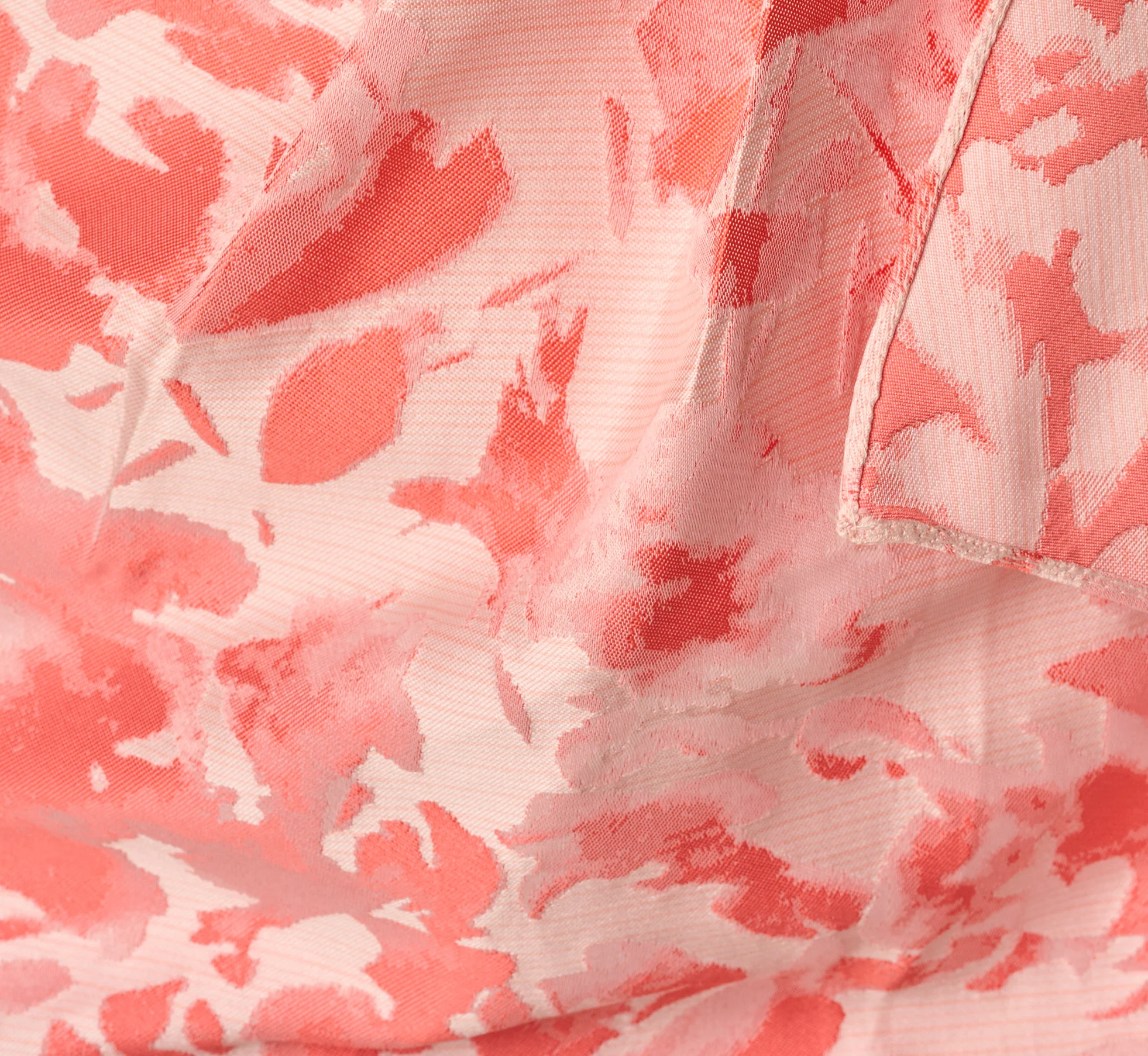 One-Shoulder Floral Jacquard Evening Gown With Slit