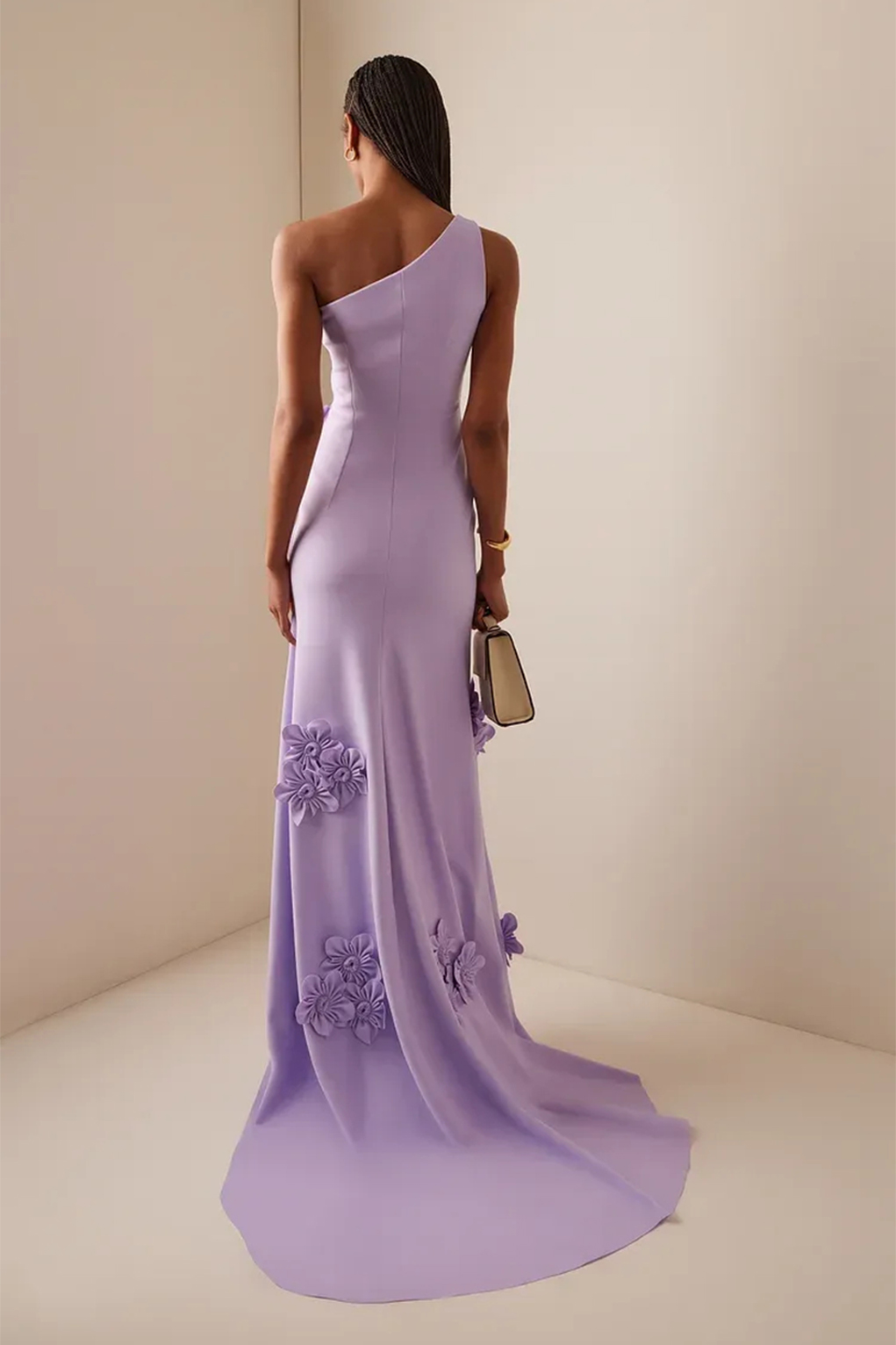 Exclusive Everard Floral-Appliquéd Cady Gown